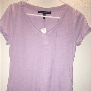 Lavender top with silver stitching